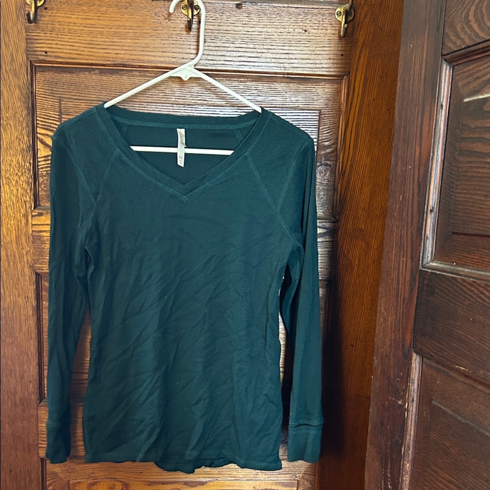 LuLaRoe Hazel Dark Green Long Sleeve V-Neck Top